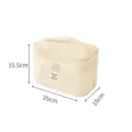 Tragbare Netz Kosmetiktasche Reise Make-up Organizer mit Reissverschluss und Griff - Deckel Und Boden Box / Beige
