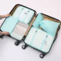 Set de 6 cubes de rangement de voyage, organiseurs de valise étanches pour vêtements. - Ensemble de 6 pièces - bleu éclatant