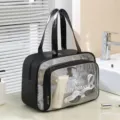 Wasserdichte transparente Kulturtasche große Kapazität Fitness Schwimmen Aufbewahrungstasche - Basisversion (Ohne Schuhfach) / Mystisches Schwarz