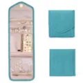 Reise Schmuckorganizer Tasche, tragbare faltbare Halskette Ring Ohrring Aufbewahrung - S / Blau