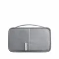 Small grey travel document organizer passport holder multi-layer card storage bag - S / Gray