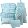 9-teiliges Reise-Packtaschen Set, tragbare wasserdichte Koffer-Organizer für Kleidung. - 9-teiliges Set / Koreanisches Blau
