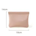 Pink PU leather shrapnel storage bag, portable mini pouch for cables and cosmetics. - Large (With Inner Pocket) / Pink