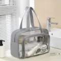 Wasserdichte Kulturtasche mit nass trockener Trennung, grosse Kosmetik Aufbewahrungstasche. - Basisversion (Ohne Schuhfach) / Sternenlicht Grau