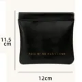 Mini poche de rangement portable portefeuille en cuir noir avec clip en metal 11.5x 12cm - S / Noir