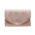 Pink faux leather folding jewelry organizer roll travel bag designed for earrings. - L / Pink PU