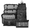 Reiseorganizer 9er Set, schwarze Packtaschen Koffer-Organizer für Kleidung und Reiseaccessoires. - Marineblau