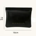 Portable black leather storage pouch with metal closure, compact size for daily essentials. - Large (With Inner Pocket) / Black