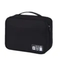 Black waterproof cationic digital storage bag portable electronic accessories organizer pouch - Double Layer / Black