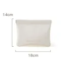 Portable mini storage bag for data cables and small cosmetics with auto closing design. - Large (With Inner Pocket) / Beige