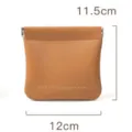 Petite pochette de rangement portable marron avec clip métallique automatique pour accessoires. - S / Marron
