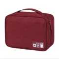 Cationic waterproof digital storage bag portable electronic organizer for travel accessories - Burgundy