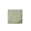 Green foldable travel jewelry organizer pouch portable suede woven pattern storage case - S / PU Green