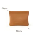 Brown leather shrapnel storage bag portable mini cosmetic pouch with size 18x14cm design - Large (With Inner Pocket) / Brown
