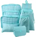 9-piece travel packing cubes set portable luggage organizer bags for clothes shoes toiletries blue - 9-Piece Dinnerware Set / Bright Blue