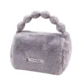 Graue Plüsch Handtasche, süße Blasen Griff Flauschige Tasche, weiche Winter Umhängetasche. - Hellgrau