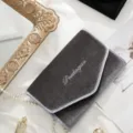 Grey velvet travel jewelry roll bag, portable folding jewelry organizer for earrings rings. - L / Velvet Gray