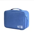 Blue cationic electronic accessories travel storage bag waterproof portable organizer case - Sky Blue