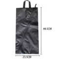 Black mesh portable shoe storage bag with diagonal zipper and top handle for travel. - Shoe Bag / Black