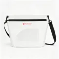 Waterproof crossbody bag with clear touch window and sealed zipper for outdoor water sports. - Splash-proof Touch Screen Style / White