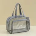 Grande capacite gris clair trousse de toilette voyage impermeable sac de fitness natation - L / Sans compartiment à chaussures / Gris