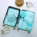 Reise Packtaschen 7-teiliges Set Koffer Organizer Taschen für Kleidung Aufbewahrung blau - Neues 7-teiliges Set Leuchtend Blau