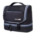Tragbare Kulturbeutel mit mehreren Fächern, wasserdichte Kosmetiktasche für Reise und Outdoor. - Schwarz