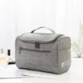 Graue Kationische Oxford Tuch Reise Kulturtasche Tragbare Make-up Aufbewahrungstasche - L / Grau