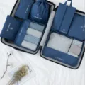 7-teiliges Reise-Packtaschen Set wasserdichte Kleider-Organizer Beutel für Koffer Gepäck. - 7-teiliges Set / Marineblau