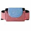 Stroller organizer bag with multi pockets, red and blue denim style diaper storage bag - Red
