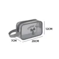 Grey mesh storage bag with zipper and handle, portable toiletry organizer for travel. - Small Single Handle (20x7x12cm) / Gray