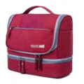 Waterproof hanging cationic toiletry bag travel cosmetic organizer storage pouch for men - Burgundy