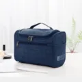 Wasserdichte Oxford Stoff Reise Kulturbeutel mit Haken Kosmetiktasche Make-up Tasche. - L / Marineblau