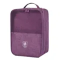 Lila Reiseschuhbeutel, tragbarer Kationischer Stoff Schuh Organizer Tasche mit Netztdeckel. - Lila
