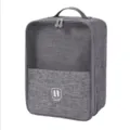 Tragbare graue Reise-Schuhtasche mit atmungsaktivem Mesh-Fenster und robustem Tragegriff. - Grau
