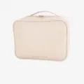 Beige PU Hängende Kulturtasche, tragbare faltbare Reise Kosmetiktasche mit Griff. - Beige