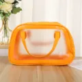 Bunte wasserdichte PVC Kosmetiktasche transparente Große Kapazität Strand Badetasche. - S / Orange