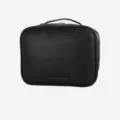 Multifunktionale schwarze PU Hänge-Kulturtasche, tragbarer Reise-Kulturbeutel mit Griff. - Mystisches Schwarz