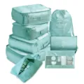 Set de 7 Cubes de Rangement de Voyage Imperméables Organisateurs de Bagages pour Valise - Ensemble de 8 trousses de toilette bleu coréen