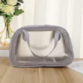 Clear PVC Toiletry Bag Waterproof Cosmetic Pouch Travel Beach Handbag Gray Storage - Gray