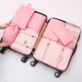 8-delige reizen organizer tassen set roze inpakblokken voor kleding opslagzakken - Nieuwe 8-Delige Set / Roze
