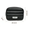 Glänzende gesteppte tragbare Kosmetiktasche Reise Make-up Aufbewahrungstasche chic - Schwarz