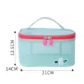 Large capacity mesh cosmetic bag portable candy color toiletry pouch with zipper and handle. - Blue