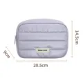 Helllila gesteppte Kosmetiktasche, tragbare Make-up-Tasche für Reisen mit 20.5x14.5x9 cm. - Lila