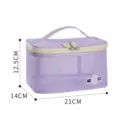 Large capacity purple mesh cosmetic bag portable waterproof makeup storage pouch organizer - Purple