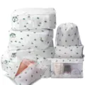 8-piece travel storage bag set waterproof luggage organizer cubes for clothes packing - Storage Bag / Cactus
