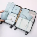 Travel storage bag set 8-piece luggage organizer packing cubes for clothes travel accessories - New 8-Piece Set / Korean Blue