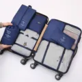Travel packing cubes set 8 pieces blue luggage organizer bags for clothes travel accessories - New 8-Piece Set / Navy Blue