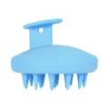 Azul silicona champú cepillo cuero cabelludo masajeador húmedo seco cabello lavado - Estilo de Material TPE / Azul