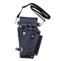 Schwarze Friseur Scherenholster Tasche aus PU Leder mit verstellbarem Gurt und vielen Fächern. - Schwarz Gürteltasche